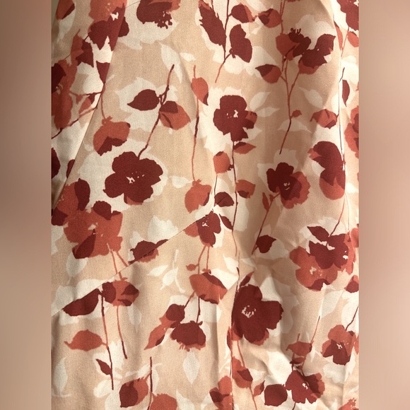 Plus Allover Floral Print Puff Sleeve Overlap Collar Dress - Picture 5 of 6